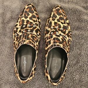 Treasure & Bond Women's Leopard Print Slip-On Loafers - Tan/Black